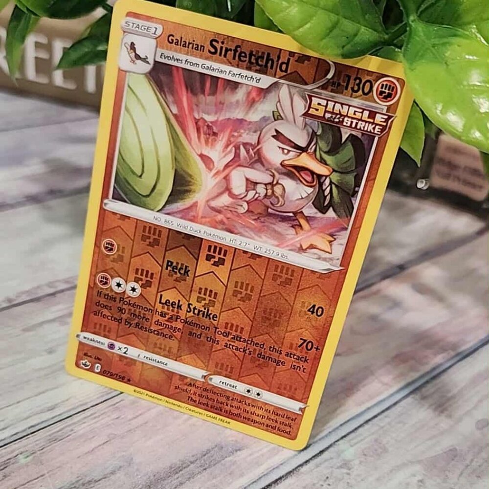 Pokemon card Galarian Sirfetch'd Reverse Holo
